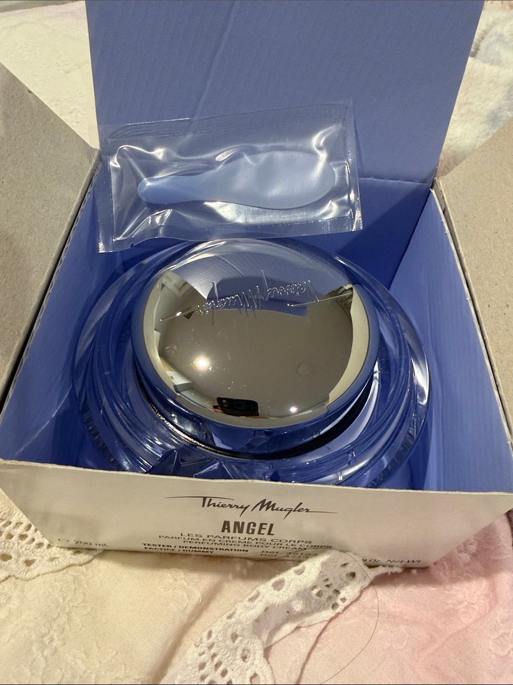 Thierry Mugler Angel Body Cream - Silver Lid with Blue Jar